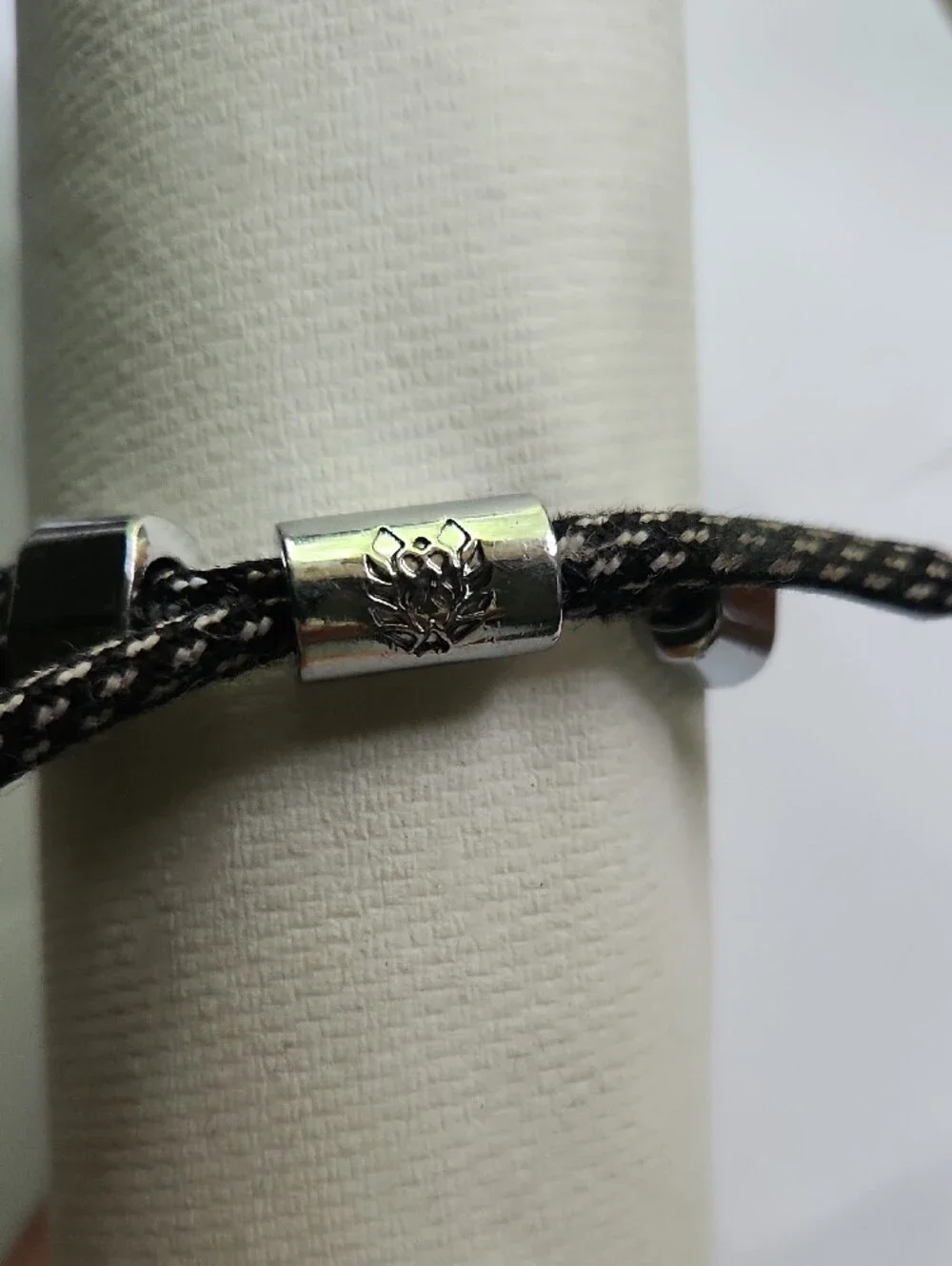 Rastaclast Black & White Knotted Rope Bracelet